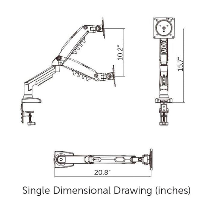 Single monitor arm