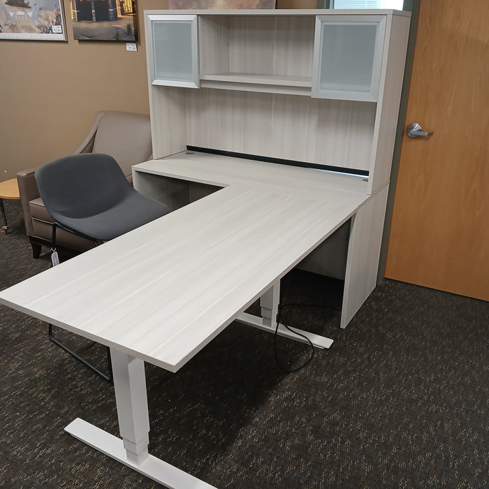 L-Shaped Standing Desk /w Credenza