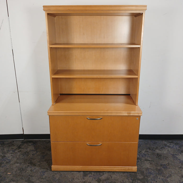 Two Drawer Lateral File Cabinet with Bookcase