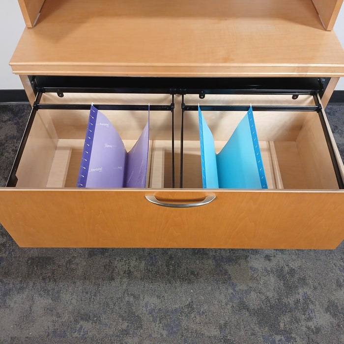 Two Drawer Lateral File Cabinet with Bookcase