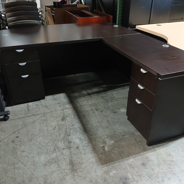 L-shaped Bowfront Desk