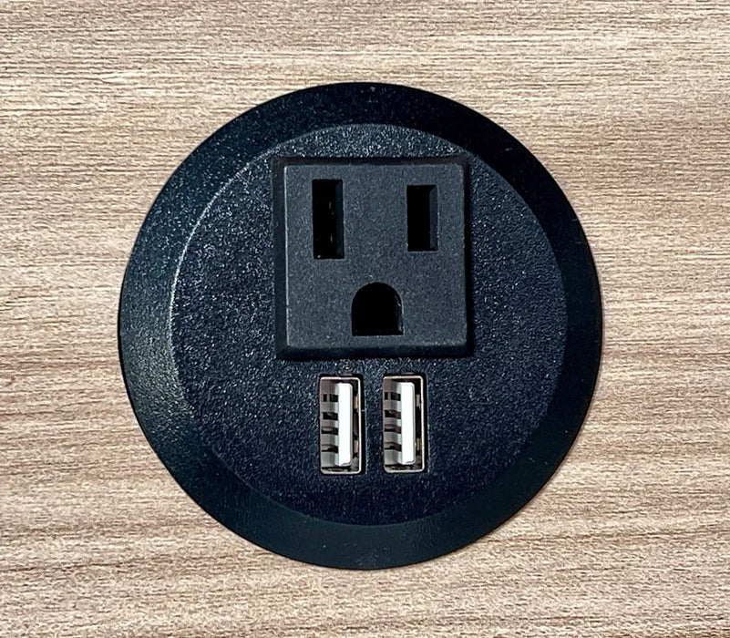 Power Grommet 2"-2.5" DIA - ONE AC, TWO USB