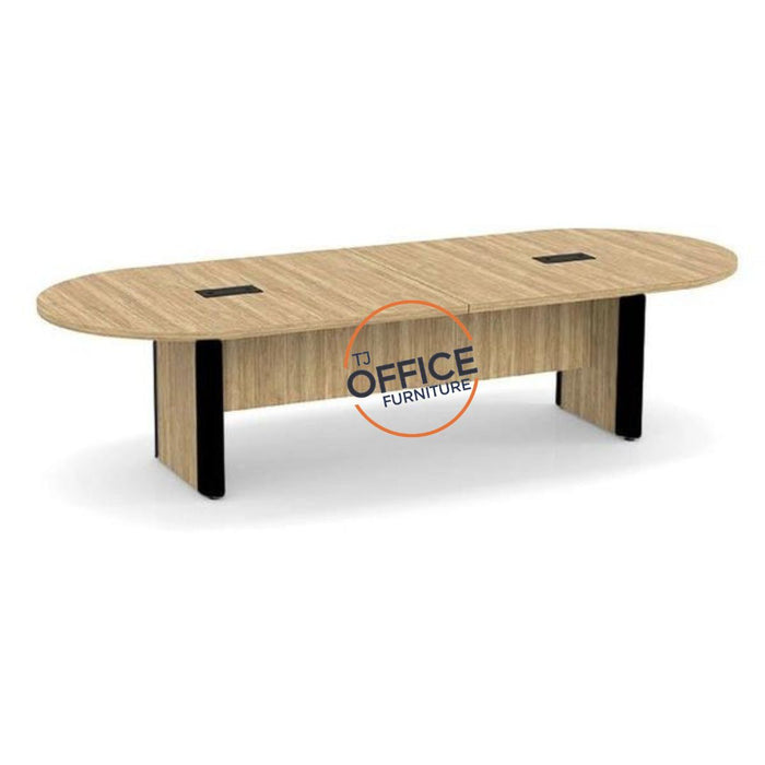 10' Racetrack Conference Room Table with Accent Edge Base