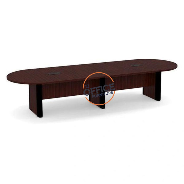 12' Racetrack Conference Room Table with Accent Edge Base