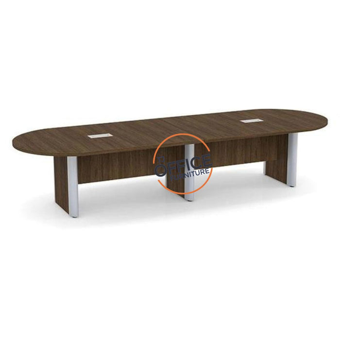 12' Racetrack Conference Room Table with Accent Edge Base