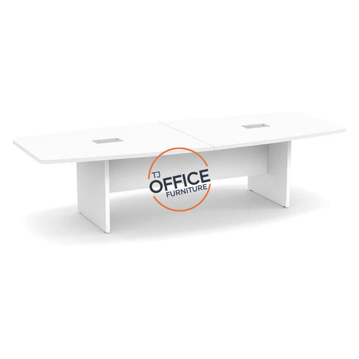 10' Boat Shape Conference Room Table with Slab Base