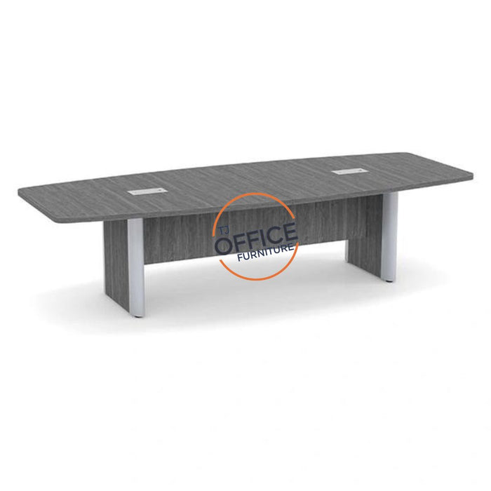 10' Boat Shape Conference Room Table with Accent Edge Base