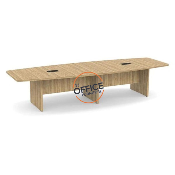 12' Boat Shape Conference Room Table with Slab Base