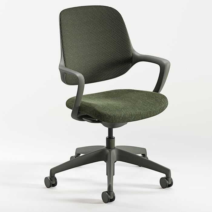 NIRO TASK CHAIR MESH BK GRN-FAB 355/WAFFLE 355