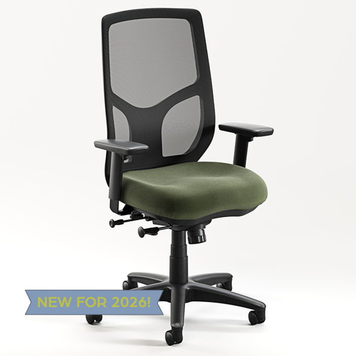 MESH HB CHAIR W/SS & H ADJ ARM NO SEAT-BLK PA11