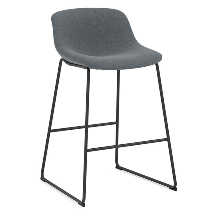 ZEST BISTRO STOOL - BLK FRAME/DK GREY F309
