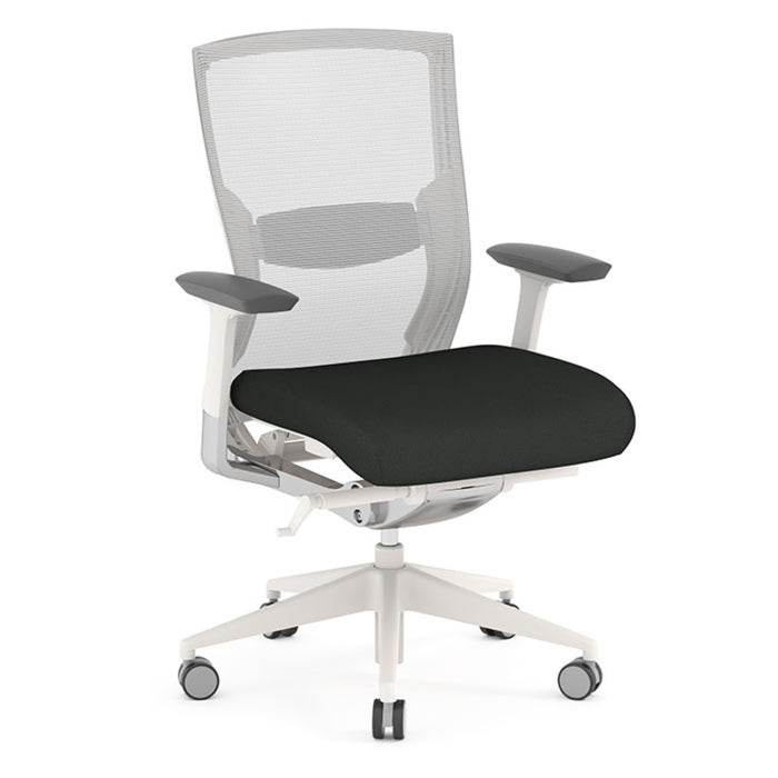 MB EXE CHAIR-WHT FRM/BLK SEAT M60999/GRY BACK LN02