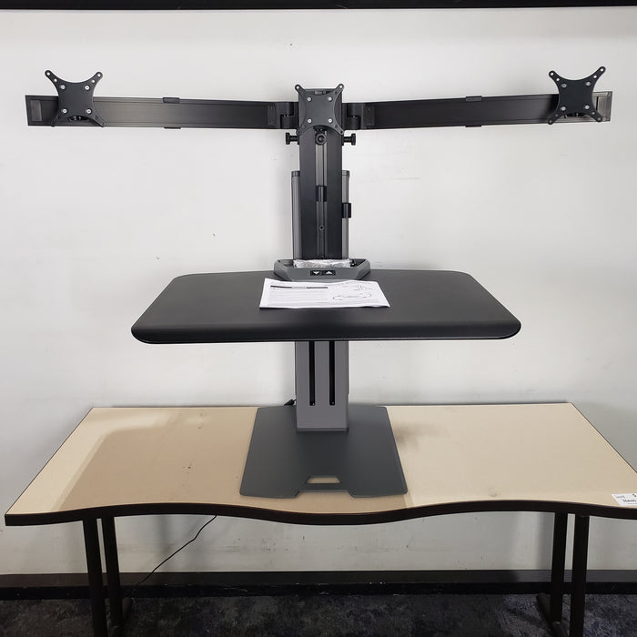 Electric Desk Converter with Tri Monitor Mount