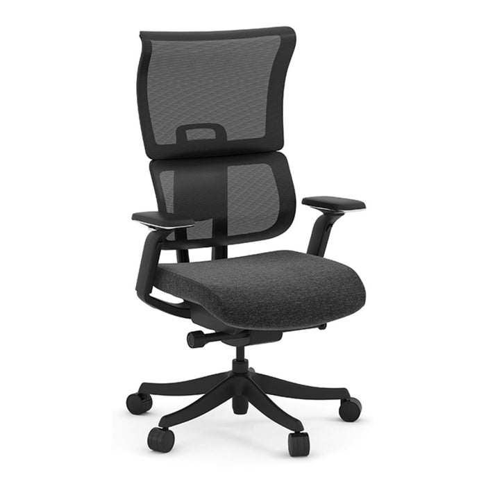 PHASER HB CHAIR-W/ARM BK CH MSH TM32/ST DGRY FAB26