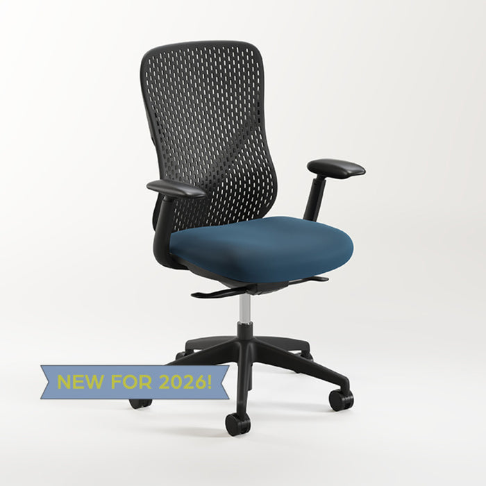 NUVE BLK PLASTIC BACK EXEC CHAIR-BLU395