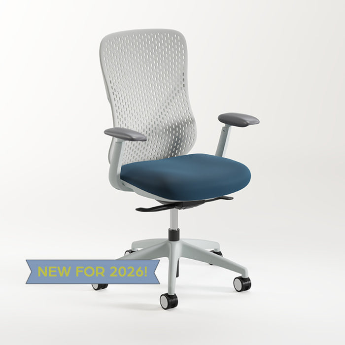 NUVE WHT PLASTIC BACK EXEC CHAIR-BLU395