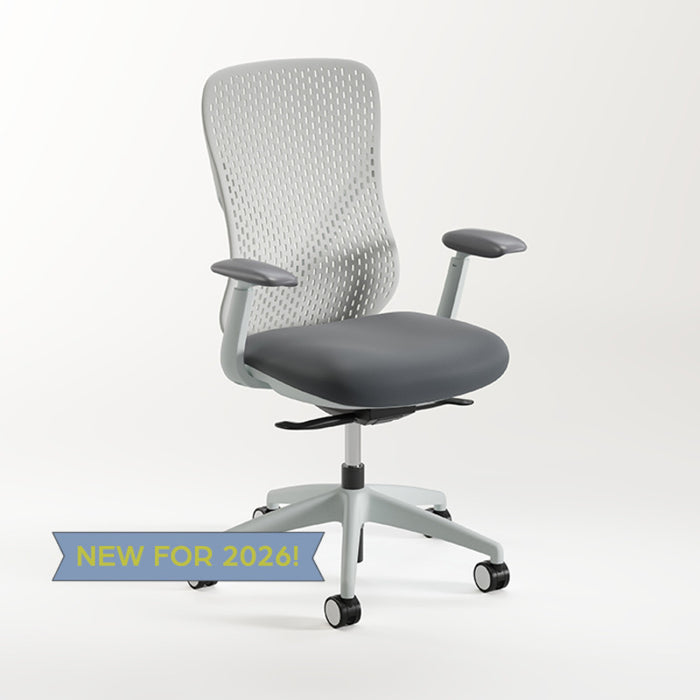 NUVE WHT PLASTIC BACK EXEC CHAIR-GRY394