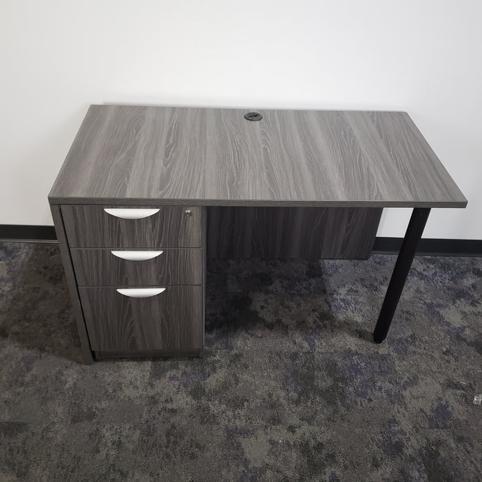 Straight desk with file cabinet