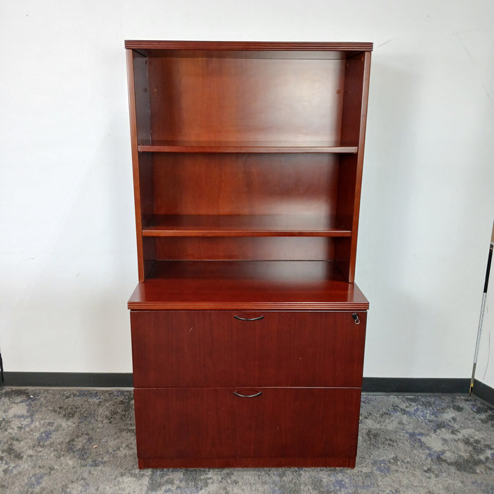 36" 2 Drawer Lateral File Cabinet with Bookcase