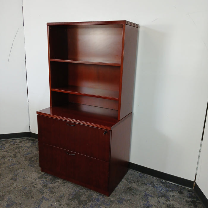 36" 2 Drawer Lateral File Cabinet with Bookcase