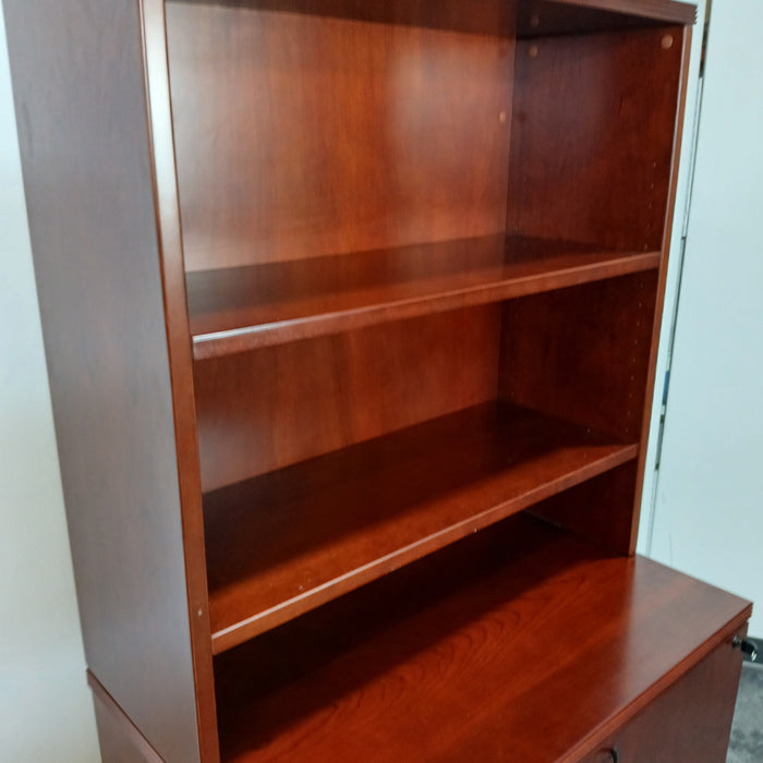 36" 2 Drawer Lateral File Cabinet with Bookcase