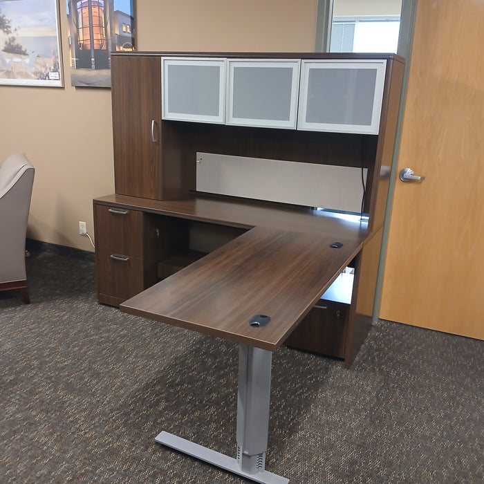L-Shaped Desk with Credenza