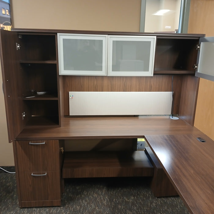 L-Shaped Desk with Credenza