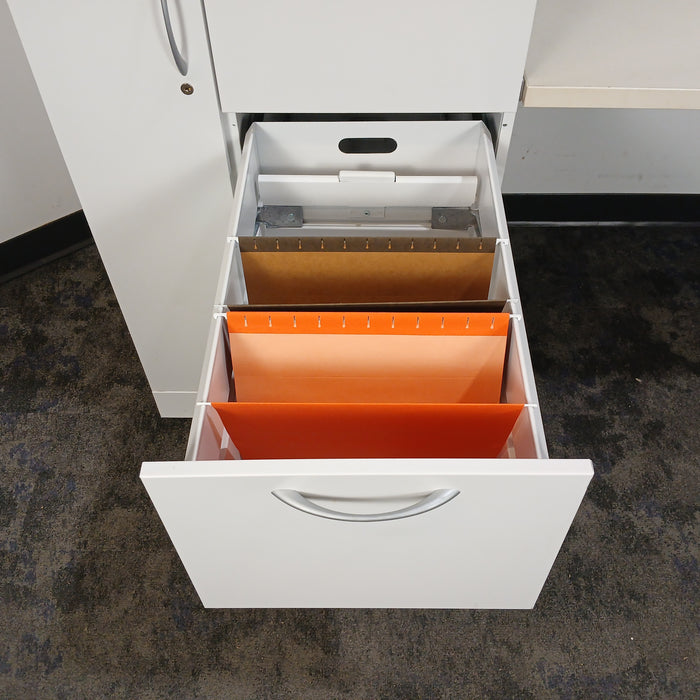 Straight Desk with Personal Storage Tower