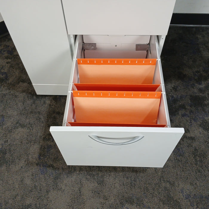 Straight Desk with Personal Storage Tower