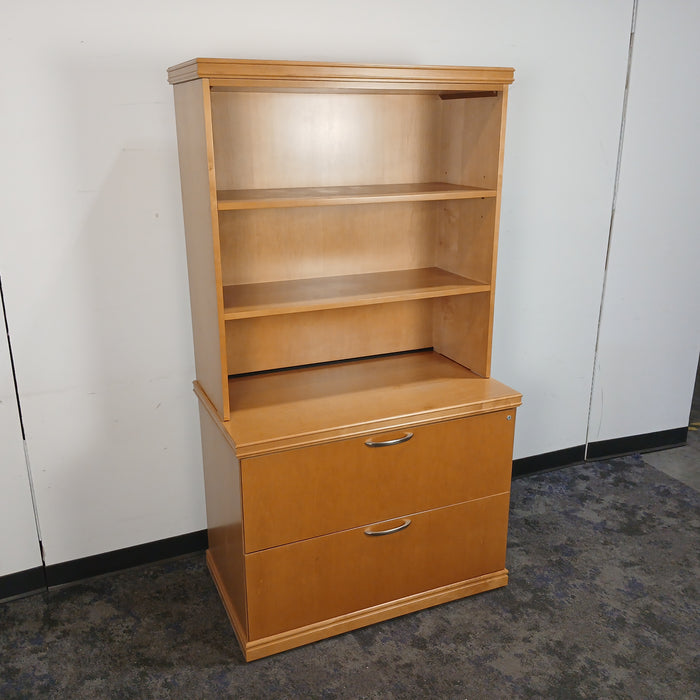 Two Drawer Lateral File Cabinet with Bookcase