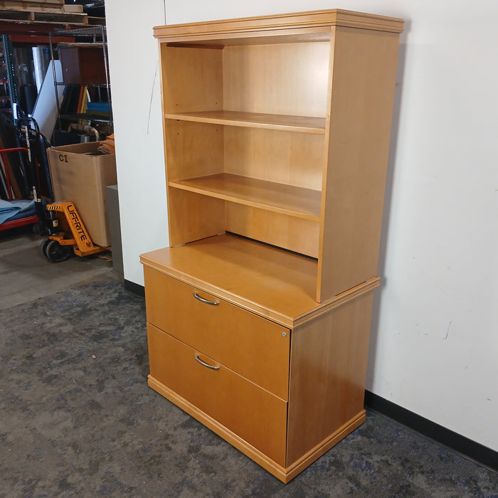 Two Drawer Lateral File Cabinet with Bookcase