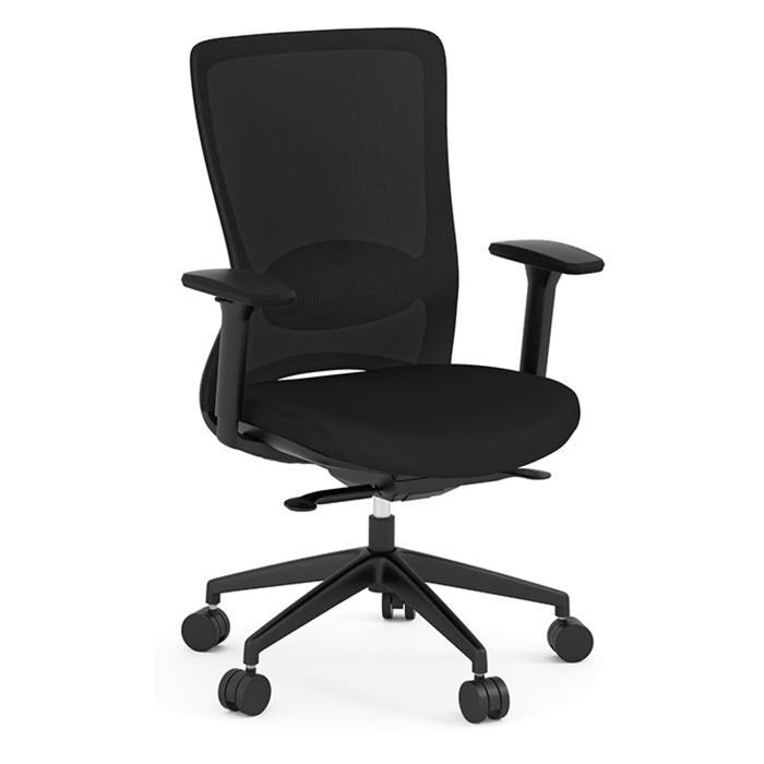 FLINT MB CHAIR-W/SS&ARM BLK MESH BK MK60/ST A33128