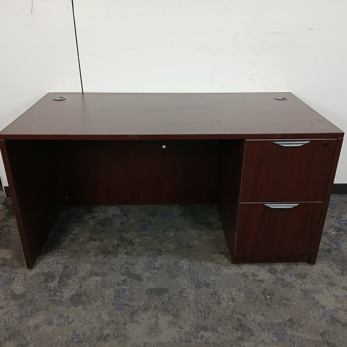 60" Straight Desk with F/F File Cabinet