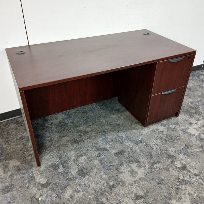 60" Straight Desk with F/F File Cabinet