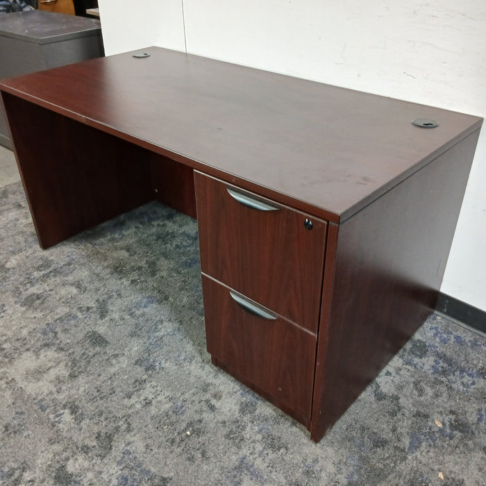 60" Straight Desk with F/F File Cabinet