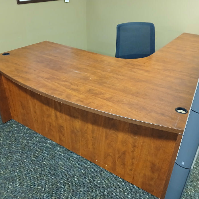 L-Shaped Bowfront Desk