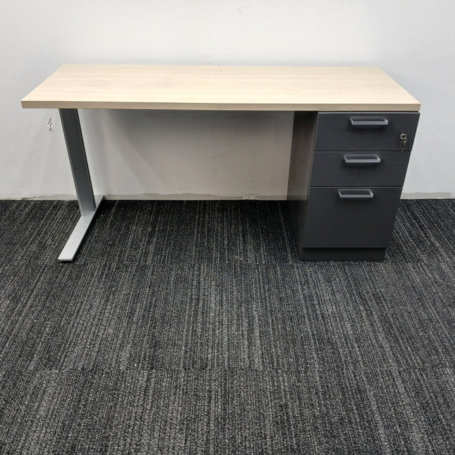 Desk with Pedestal File Cabinet