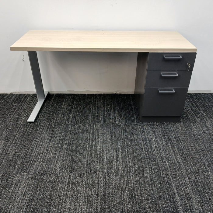 Desk with Pedestal File Cabinet