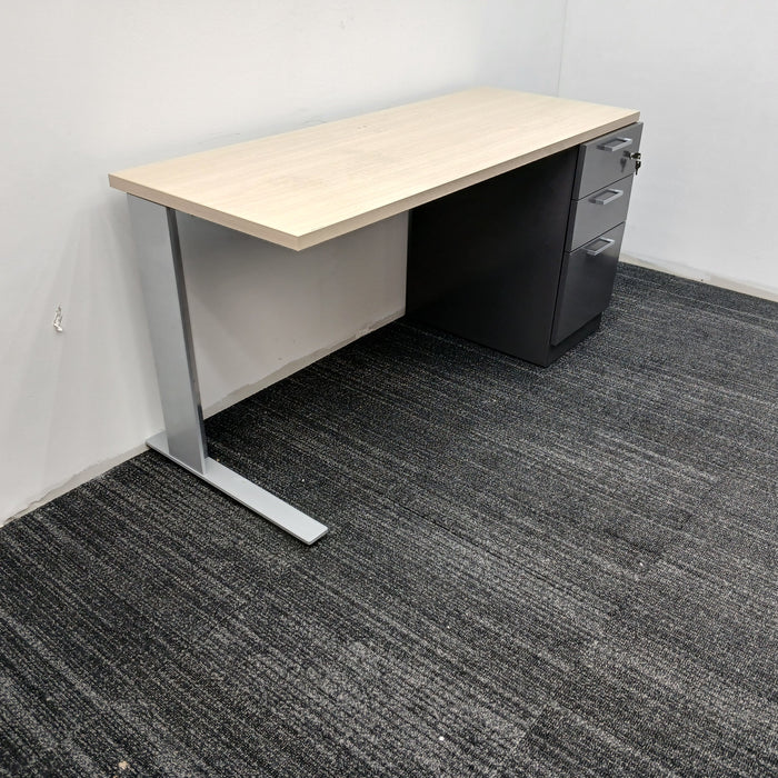 Desk with Pedestal File Cabinet