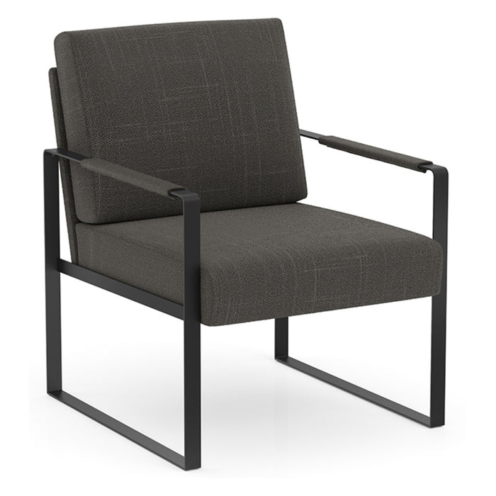 SGL SEAT SOFA CHAIR W/BLK BK PANEL & WRAP ARM-CHAR