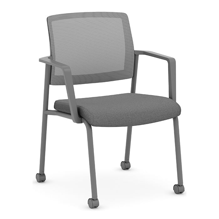 DAISY GUEST CHAIR W/ARMS-CHR ST 5008/MESH BK LN02