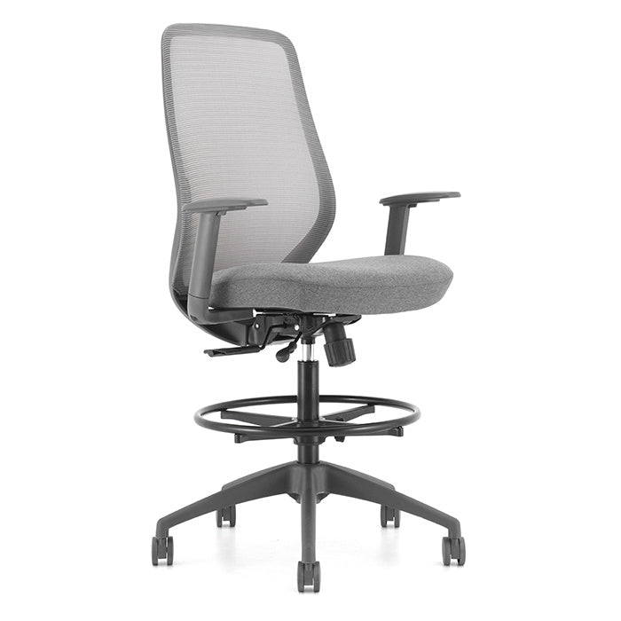 AX STOOL-W/SS BLK FT RING/GRY FM/BKLN02/STM60004