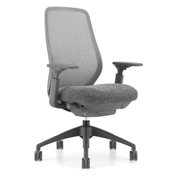 AX DELUXE CHAIR-W/SS GREY FM/BK GRP/BLKST O460