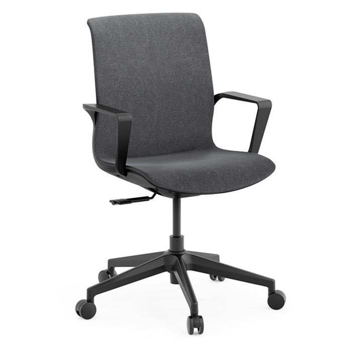 MB TILTER CHAIR LOOP ARMS BK/ST CHAR HY60201