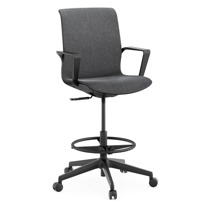 MB DRAFT STOOL BLK FT RING BK/ST CHAR HY60201