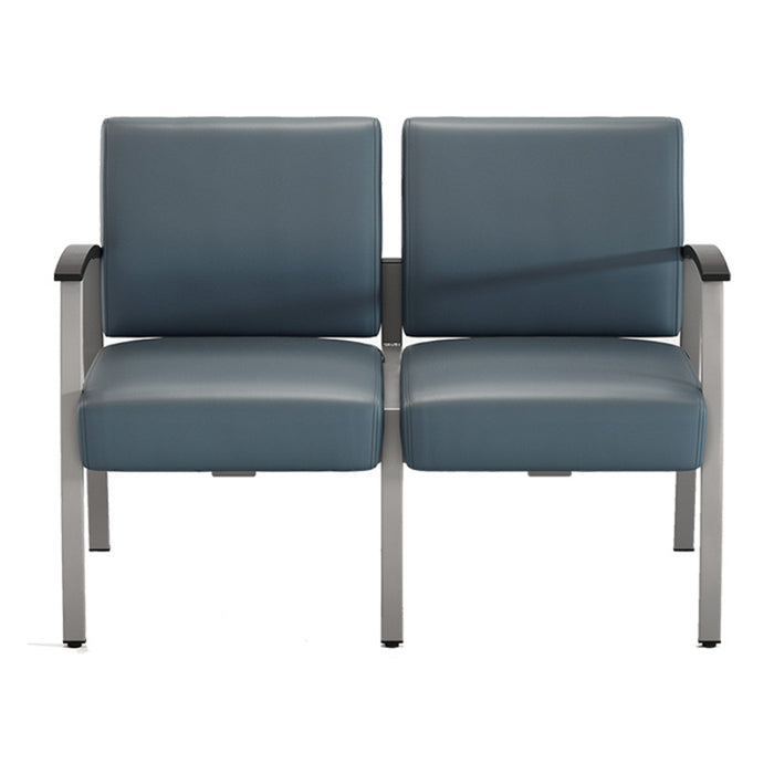 Vitality Medical 2 Chairs w/ Shared Half Arm Blue