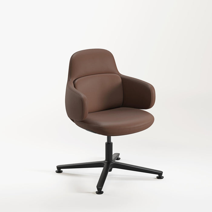 VIVA CLUB BROWN PU W/ BLACK ALUM 4 PRONG BASE