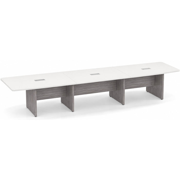 14ft BS Conf Table White / Panel Base Newport Gray