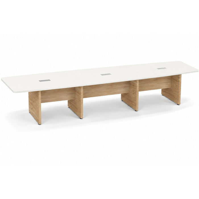 16ft BS Conf Table White / Panel Base  Aspen