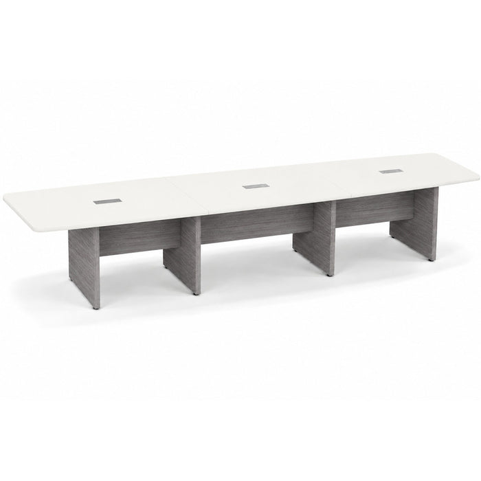 16ft BS Conf Table White / Panel Base Newport Gray